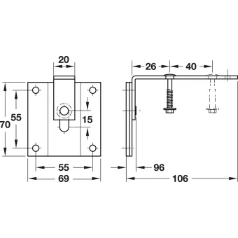 Securing bracket, prevents cabinet from tipping