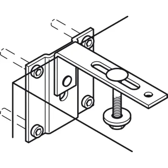 Securing bracket, prevents cabinet from tipping