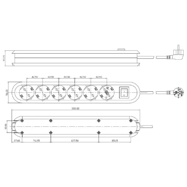 RB SMART 6xCEE7/3+jungikl. juoda laid.L1500