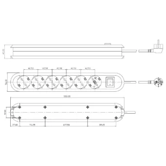 Power distributing unit SMART 6xCEE7/3 white, 1xSwitch power L3m CEE7/7
