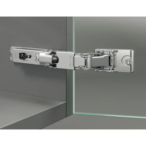 Concealed hinge Universal, 110°, full overlay mounting, for glass and mirror doors, nickel