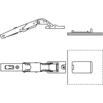 Concealed hinge Universal, 110°, full overlay mounting, for glass and mirror doors, nickel