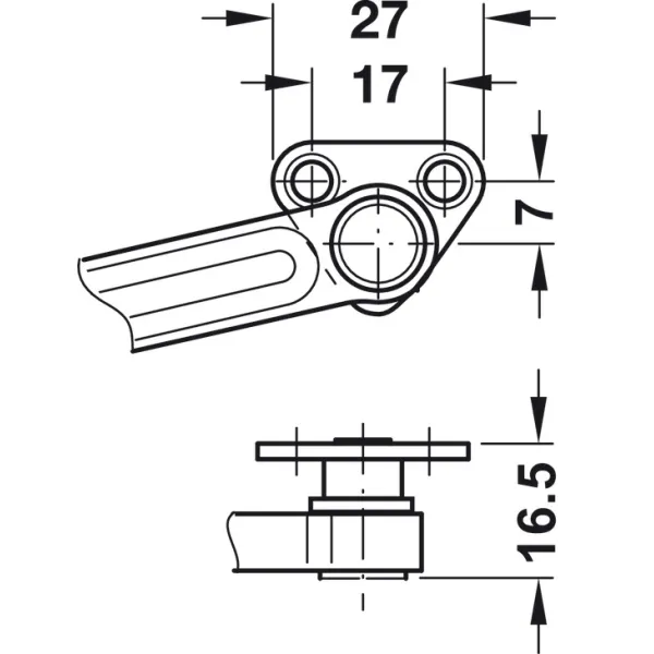 Stay flap fitting, Häfele Maxi, individual fitting