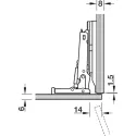 Mounting plate, For glue fixing for glass and mirror doors