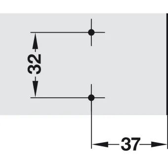 Cruciform mounting plate, Häfele Duomatic SM, steel, with chipboard screws