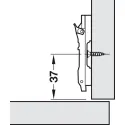 Cruciform mounting plate, Häfele Duomatic SM, steel, with chipboard screws