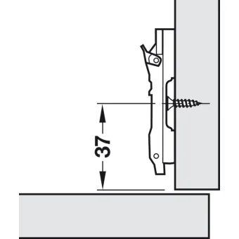 Plokštelė clip H0mm, lankstui Ø35