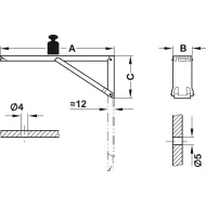 Mechanizmas stalo pakėlimo 40kg L380 cink. HAFELE