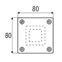 Tvirtinimo plokštelė centrinė P-K45 80x80mm