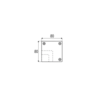 Tvirtinimo plokštelė kampinė P-K45 80x80mm
