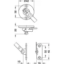Flap stay with braking mechanism, for wooden flaps, adjustable braking effect
