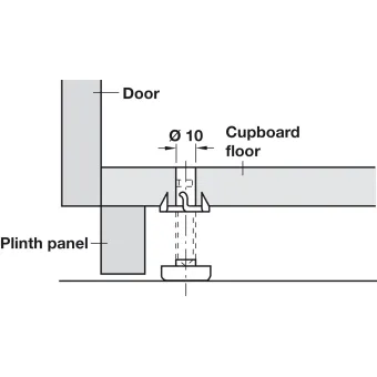 Adjusting screw, M8 thread, rigid, with T-nut