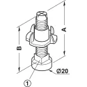 Atrama reguliuojama M8 H77mm, Ø20mm, su įvore