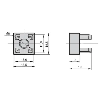 Adjustable feet fixing to CUBE profiles (2 pcs)