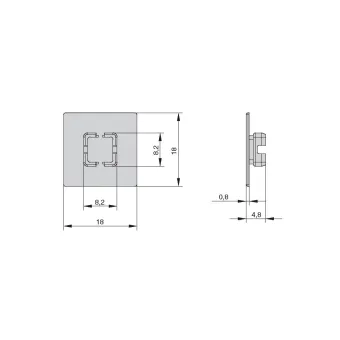 End cap 18x18mm cover CUBE black 2 pcs
