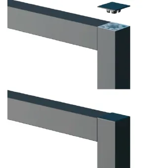 End cap 18x18mm cover CUBE black 2 pcs