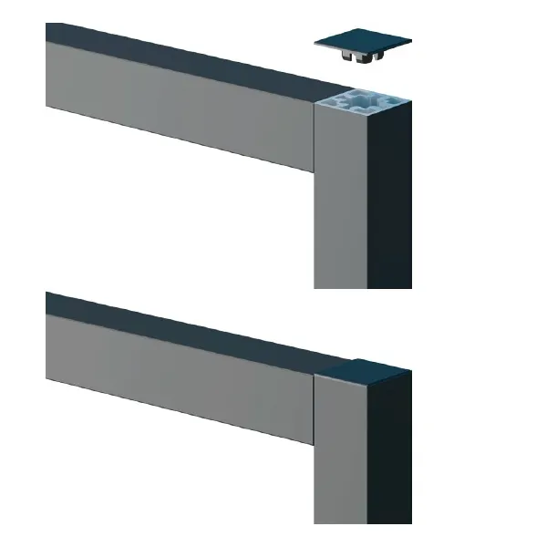 End cap 18x18mm cover CUBE black 2 pcs