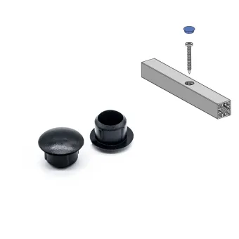 End cap Ø10mm black 2 pcs