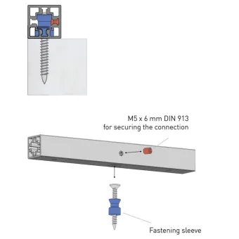 Sleeve for screw fixing panels from below CUBE 2 pcs