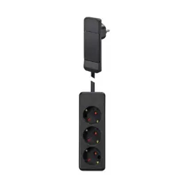 Kištukas SMARTPLUG ilgik.3xCEE7/3 juoda laid.L1600