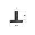 Atrama reguliuojama M8x24mm, Ø30mm, H31mm, juoda