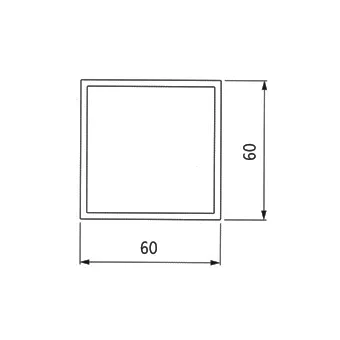 Profile vertical L3850mm 60x60mm black