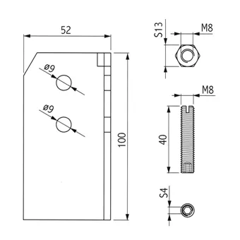 Connecting element 60x60mm