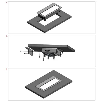 Rėmas be dangtelio TOP FRAME M 4 dalių rozečių blokui, juodas