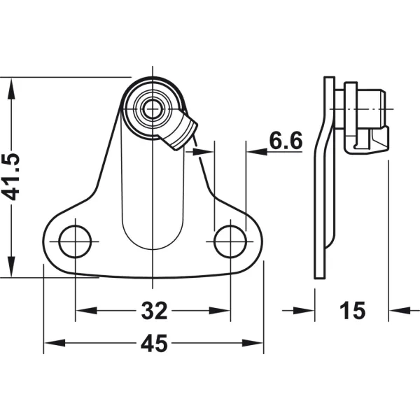 Screw-on bracket, For Duo standard/forte flap fitting