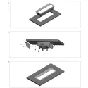 TOP FRAME table atop asym 4-way RAL9006 enclosure black