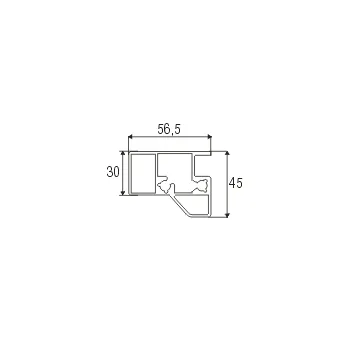 Profile horizontal L4550mm black