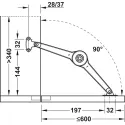 Lid stay/flap stay, Duo forte, individual component