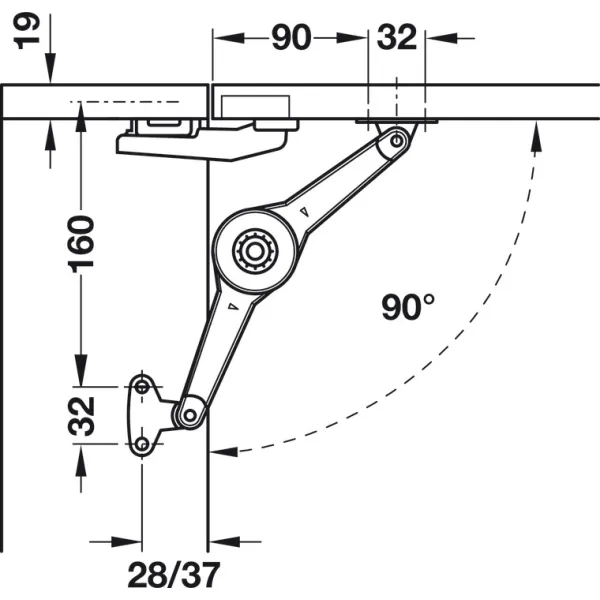Screw-on bracket, For Duo standard/forte flap fitting