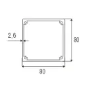 Profilis vertikalus 80x80mm, L3850mm, juoda
