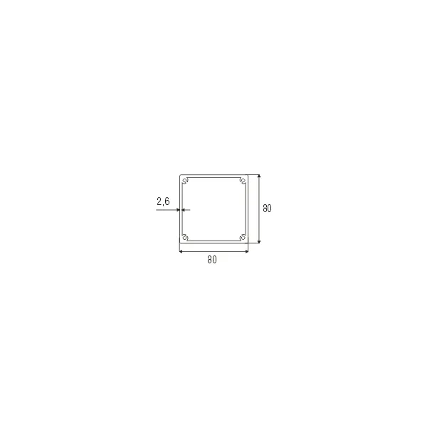Profilis vertikalus 80x80mm, L3850mm, juoda