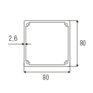Profilis vertikalus 80x80 L3850 juoda VOLPATO