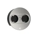 TWIST 2 2xCEE7/3 L2m stainless steel look round