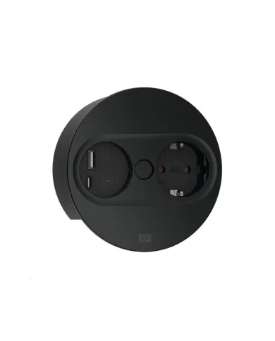 RB TWIST 2 Round CEE7/3+d.USB A+C krov. juoda laid.L2000