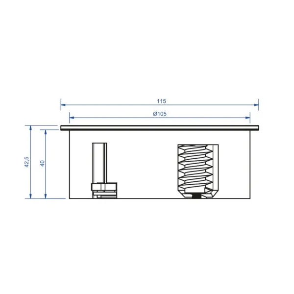 TWIST 2, 1xCEE7/3 1xUSB A/C 22W L2m stainless steel angular
