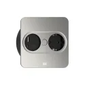 TWIST 2, 1xCEE7/3 1xUSB A/C 22W L2m stainless steel angular