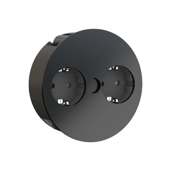 TWIST 2xCEE7/3 L2m cable black 30GE semi matt