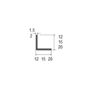 Profilis aliuminio L form. 20x20x2 L3000 anod.