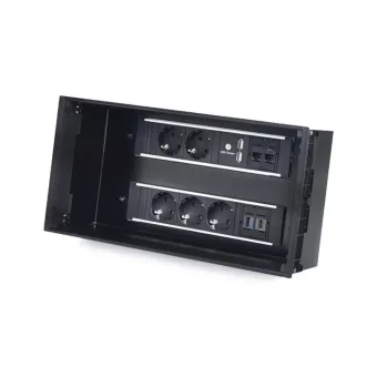 Rozečių blokas VENID 2xCEE7/3, dvigubas USB kroviklis, 1 tuščias modulis, laidas L200mm, GST18