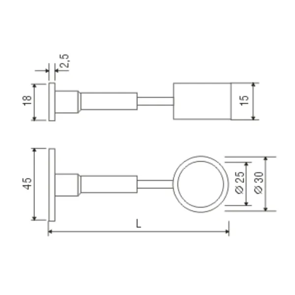Mid support adjustable for Ø25mm tube