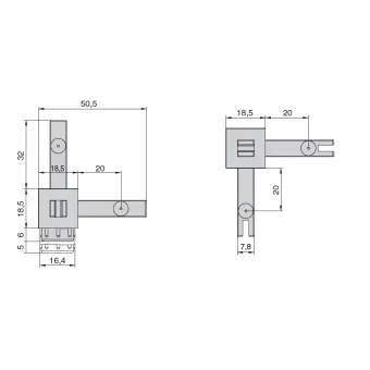 Joint CUBE 3-way with support adjustable black