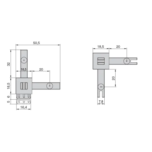 Joint CUBE 3-way with support adjustable black