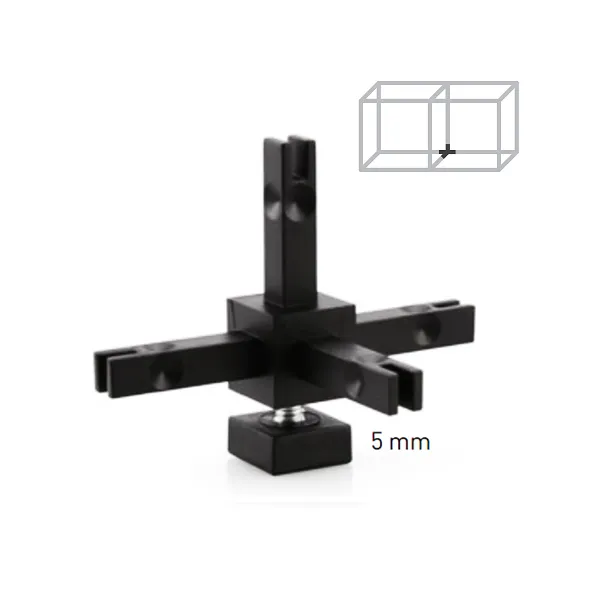 Joint CUBE 4-way with support adjustable black