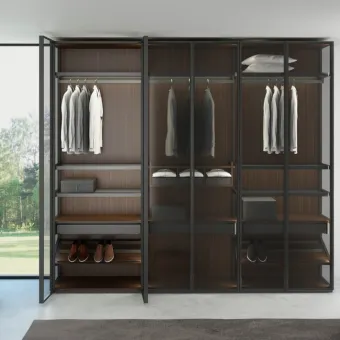 Frame profile MODUS, with handle, L3000mm, aluminium, brown metal grey