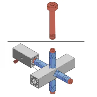 Varžtas M5x35mm, cilindrine galvute universaliai jungčiai CUBE