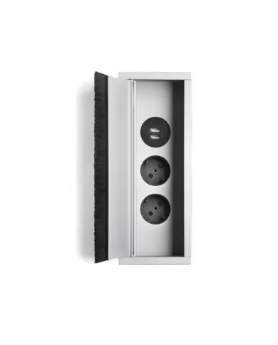 Power distributing unit 3002 2xSchuko, double USB charger, matte white, cable L2000mm